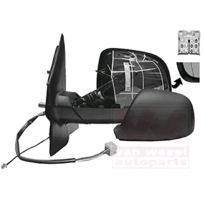 Imagen de espejo retrovisor Van Wezel 5790825 izquierda negro completo, asférico, para ajuste elect. espejo, calefactable con antena de radio norauto,