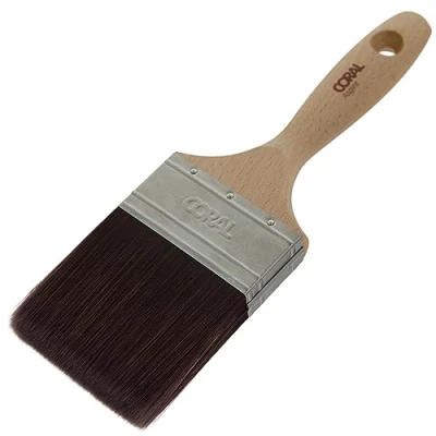 Imagen de Coral 31715 Aspire Brocha Profesional de Corte Recto Firme 3 Pulgadas con Perfil Plano para un Acabado Ultra Suave y preciso emulsión Comercial o Mango Madera FSC Brillante