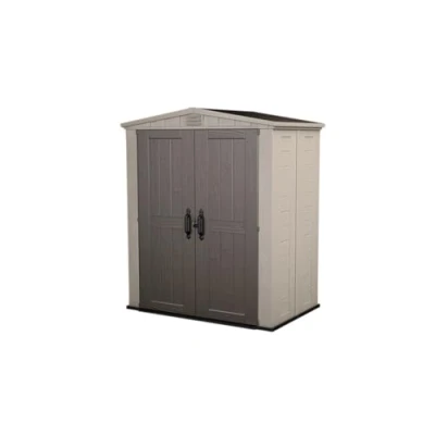 Imagen de Keter Factor 6x3 Caseta de jardín Exterior 2m2, 178 x 113.5 208 cm, con Suelo y Escuadra incluida, Color Marrón/Beige