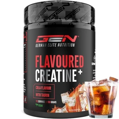Imagen de Creatina en Polvo Saborizada 550g Monohidrato + L Taurina Micronizada con Sabor Sin Azúcar y Máxima Solubilidad Vegano (Cola)