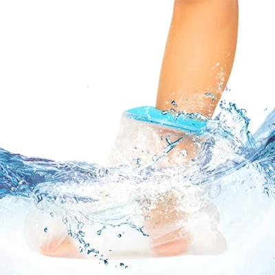Imagen de funda impermeable para escayola de pie la ducha: Protector el baño, transparente y vendaje, protección reutilizable en seco