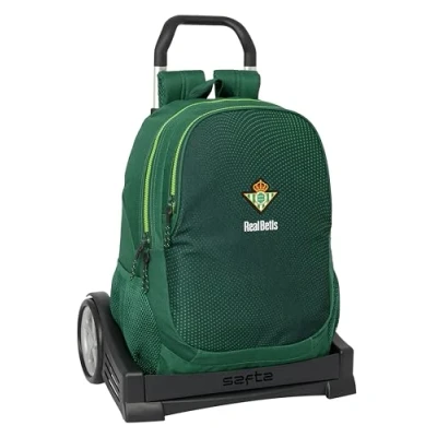 Imagen de Safta REAL BETIS BALOMPIÉ Mochila, Espalda Ergonómica, con Carro Evolution, Ideal para Niños de Diferentes Edades, Cómoda y Versátil, Calidad Resistencia, 32x14x43 cm, Color Verde