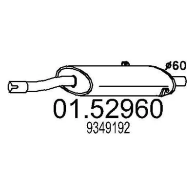 Imagen de MTS 01.52960 Silenciador Intermedio 910 SAAB: 900 I Cabrio