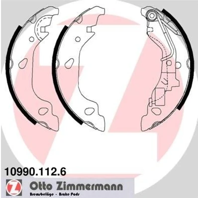 Imagen de ZIMMERMANN 10990.112.6 Zapatas de Freno 180 32 con muelle, palanca, Foto correspondiente a la entrega FIAT: Punto II Hatchback