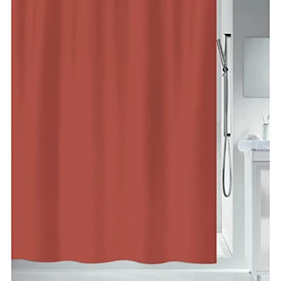 Imagen de Spirella Cortina de Ducha antimoho, antibacteriana, Lavable, Impermeable, poliéster, 120 x 200 cm, Terracota, Rojo