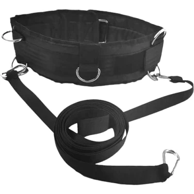 Imagen de cinturón de resistencia entrenamiento para correr, equipo ejercicio deportivo, correa polea gimnasio con anillos, cintura