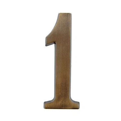 Imagen de HUBER número de casa 1 latón 20 cm I números para puerta XL placas en noble diseño 3D