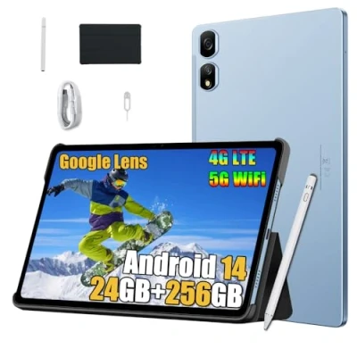 Imagen de Blackview Tab16 Pro 2025 Juegos Tableta11 Pulgadas, 24GB+256GB+2TB Tablet Android 14, 4G LTE + 5G WiFi, 2K FHD+ Gaming Tablet, 7700mAh, 13MP, Modo PC,Tipo C, Bolígrafo Inteligente Funda, Azul