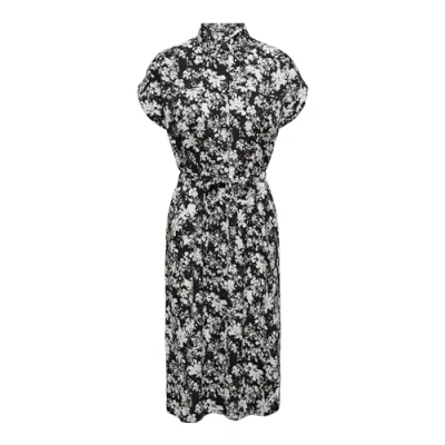 Imagen de ONLY Onlhannover Vestido Camisero S/S Noos Wvn, Negro/AOP: Flor de Corona Laurel, 42 para Mujer