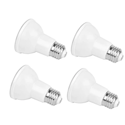 Imagen de Rysa Light Paquete de 4 bombillas LED Par20, 7 W (equivalente a 50 W), base E27 2700 K 3000 K, blanco cálido, ángulo haz 40, 550 lúmenes