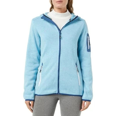 Imagen de CMP Chaqueta de mujer Knit Tech con capucha fija, Cielo azul polvoriento, S