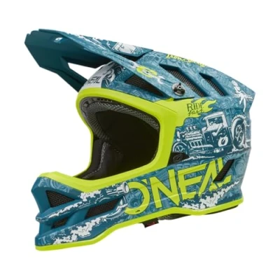 Imagen de O&#039;NEAL Casco de Ciclismo montaña Descenso MTB Aberturas ventilación para el Flujo Aire, Carcasa Exterior ABS Blade POLYACRYLITE HR V.23 Adulto Amarillo Teal Neon Talla XS