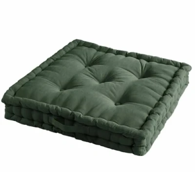 Imagen de Acomoda Textil Cojín de Suelo Acolchado con Asa Transporte. Cojines para Palets, Banco, Silla y Suelo, Asiento Cómodo Decorativo Interior Exterior. (Caqui, 45x45cm, 4 Unidades)