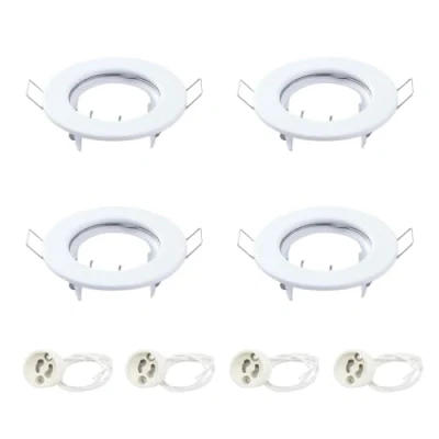 Imagen de VIKSAUN 4 Pieza Empotrable Marcos de Montaje, No Rotativo,Montaje Foco Empotrable, GU10 Montaje con Portalámparas, MR16 50mm LED Halogen Blanca (4 pcs)