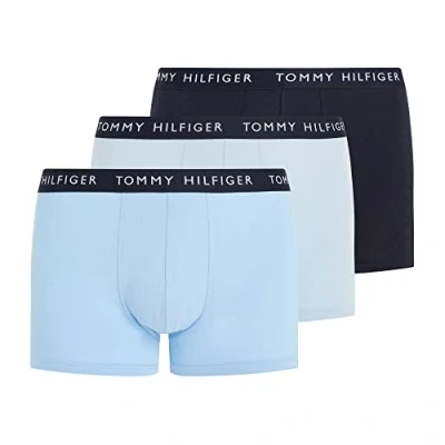 Imagen de Tommy Hilfiger 3p Trunk Um0um02203, Boxer Hombre, Multicolor (Vessel Blue/Breezy Blue/Desert Sky), XXL