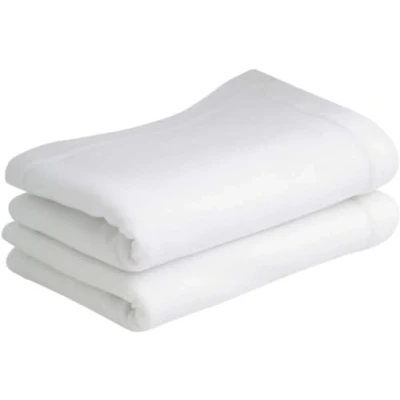 Imagen de Bloomsbury Mill Sábanas encimeras de Punto Liso Suave 100% Algodón Orgánico Puro Blanco 75 cm x 100 para Carrito/Cuna Juego 2