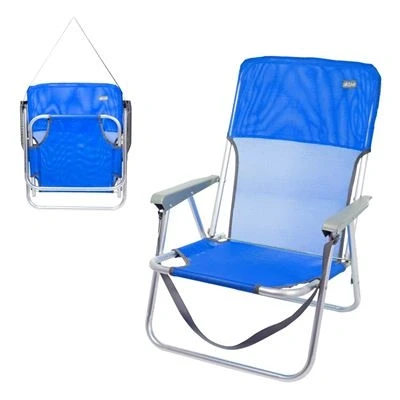 Imagen de Aktive 62605 Silla de playa plegable fija aluminio 55 x 34 71 cm con asa