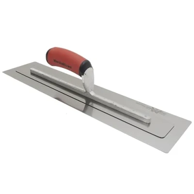 Imagen de llana alisadora PermaFlex de Marshalltown con hoja muy flexible, acero inoxidable ligera, ideal para yeseros y revocadores, tamaño la llana: 457x127 mm
