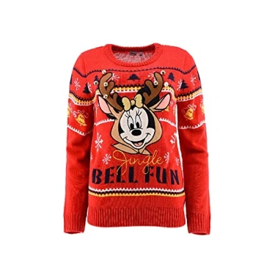 Imagen de SUN CITY Disney Collection Noel Suéter pulóver, Rouge, L para Mujer