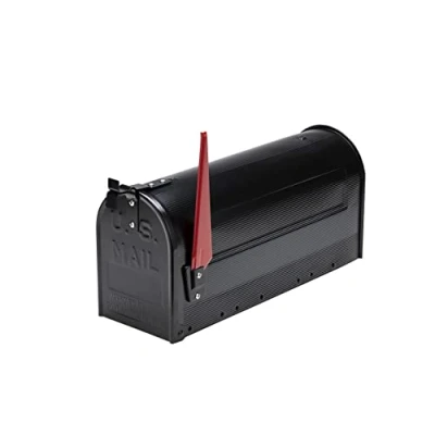 Imagen de BURG WÄCHTER Buzón americano, U.S. Mailbox con bandera abatible sin placa para nombre, Acero, US Box 891 S, Negro (similar a RAL 9005)