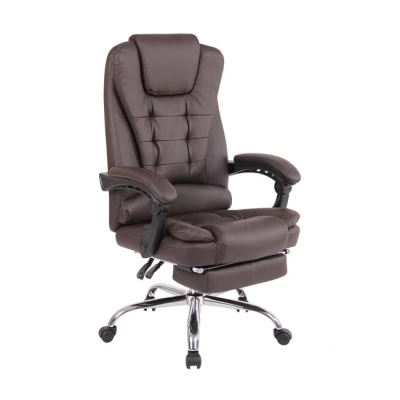 Imagen de CLP Silla de Oficina Oxygen Acolchada, Ergonómica &amp; con Ruedas I Ejecutiva Regulable En Altura Giratoria, Color:marrón, Material Base:Cuero Sintetico