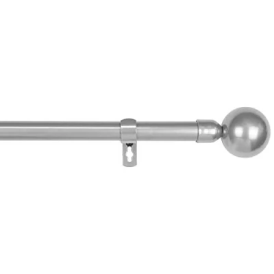 Imagen de MERCURY TEXTIL Barra Sencilla Forja Universal Extensible,Barra de Cortinas Decorativa Extensible (Gris, 120 210cm Bola)