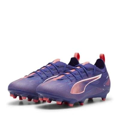 Imagen de Puma Ultra 5 PRO FG/AG JR Unisex Botas de fútbol con tacos para niños, Talla: 37, Lapis lazuli/white/sunset glow Zapatos
