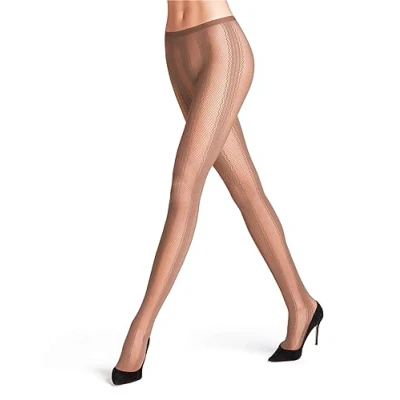 Imagen de FALKE Ritual W TI transparente estampado 1 pieza, Pantimedias Mujer, Marrón (Brandy 5167), M L