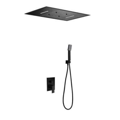 Imagen de IMEX GTS019 P/NG SUMATRA Conjunto de Ducha Empotrado Monomando Negro Mate Con Premarco
