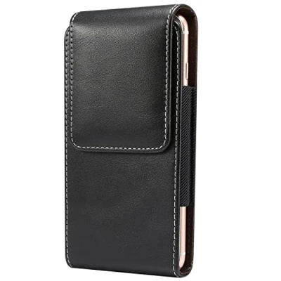 Imagen de Baiyian Vertical Funda de Cuero Cinturón PU Piel Bolsa y Cierre Magnético para iPhone 12 / 12Pro, 13/13 Pro…