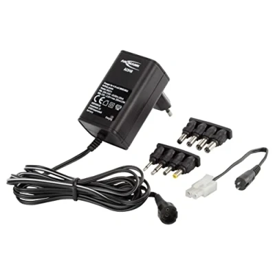 Imagen de Ansmann Paquete de baterías ACS 48: cargador para NiMH 4 8 celdas, RC con enchufes y adaptador Tamiya cargar modelo, baterías, color negro