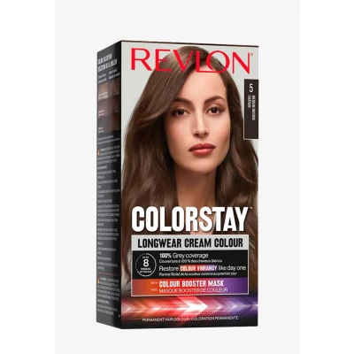 Imagen de Revlon Colorstay Tinte Pelo Mujer, Coloración Permanente de larga duración, Incluye mascarilla potenciadora del color, Hasta 8 semanas Tono 5 Castaño Claro