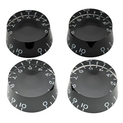 Imagen de Musiclily Pro Pulgadas Guitarra Botones de Potenciómetro Cilíndrica Perillas Speed Knobs para Eléctrica USA Les Paul, Negro (Juego 4)