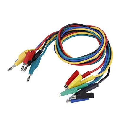 Imagen de Banana de cocodrilo, 5 unidades P1037 alta tensión, 1 m, 4 mm, conector plátano clip cable prueba para multímetro