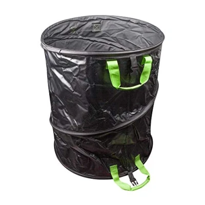 Imagen de Windhager PopUp Bag 07476 Bolsa de Primavera Larga duración, jardín, Hojas, residuos Corte Verde, Cesta 170 L, 300 g/m², diámetro 56 x 70