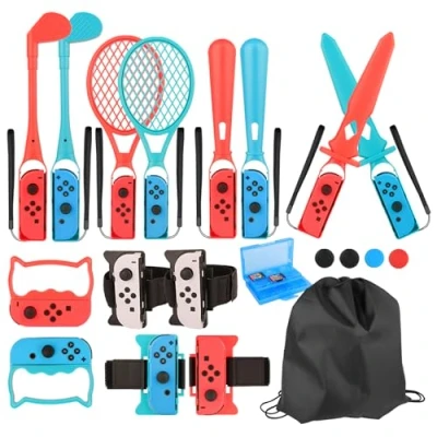 Imagen de RTop 20 en 1 Kit de Accesorios Switch Sports para Nintendo Sports, Controllers Joy con Grips, Paquete Familiar compatible Switch/Nintendo OLED