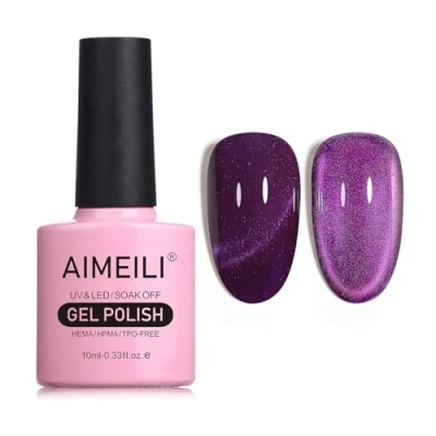 Imagen de AIMEILI 9D Ojo de Gato Esmaltes Semipermanentes para Uñas Sin crueldad Vegano Libre HEMA Magnético Soak Off UV LED Permanentes Esmalte 10ml，746