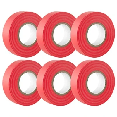 Imagen de GTSE Cinta aislante rojo de 19 mm x 20 m para instalaciones eléctricas Autoadhesiva y resistente proteger, agrupar reparar cables 6 Rollos
