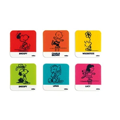 Imagen de Excelsa Peanuts Juego de 6 Posavasos poliéster, Multicolor