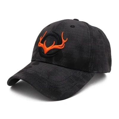Imagen de QOHNK gorra de béisbol unisex, camuflaje, sombrero selva ajustable para hombre, caza al aire libre, ciervos 3D, Negro, L