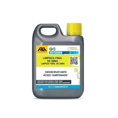 Imagen de FILA Surface Care Solutions, DETERDEK PRO ECO ADVANCED, Disincrustante Acido para Pavimentos, Ideal Eliminar el Oxido y Residuos Cementosos de la Colocación, 1L Nueva Fórmula sin Fosfatos.