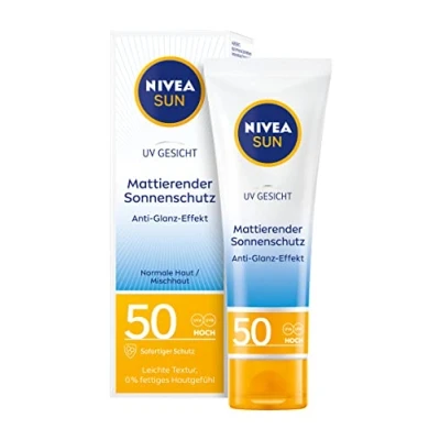 Imagen de NIVEA SUN Protector solar para la cara, Factor de protección 50, 50 ml (Paquete 1)