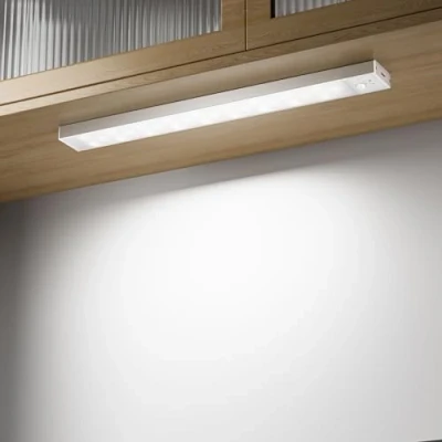 Imagen de Ylatoial Luz LED Armario con Sensor Movimiento, 23CM Cocina Bajo Mueble 3 Color Modos, 1000mAh USB Recargable, Adhesiva para Cocina, Armario, Escalera, Pasillo, Garaje 2 Piezas