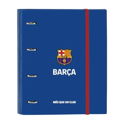 Imagen de Safta F.C. BARCELONA 2ª EQUIPACIÓN Carpeta 4 Anillas de 35 cm con 100 Hojas A4, Ideal para Niños Diferentes Edades, Cómoda y Versátil, Calidad Resistencia, 27x3.5x32 cm, Color Azul Granate