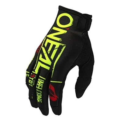 Imagen de O&#039;Neal Guantes de Ciclismo y Motocross MX MTB DH FR Materiales duraderos Flexibles, Palma ventilada Guante Mayhem Attack V.23 Adulto Negro Amarillo Neón Talla S