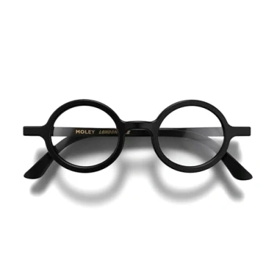 Imagen de LONDON MOLE Gafas de lectura Moley Redondas Lectores Geniales con estilo Hombres Mujeres Unisex Bisagras resorte Negro mate + 2.0 aumento