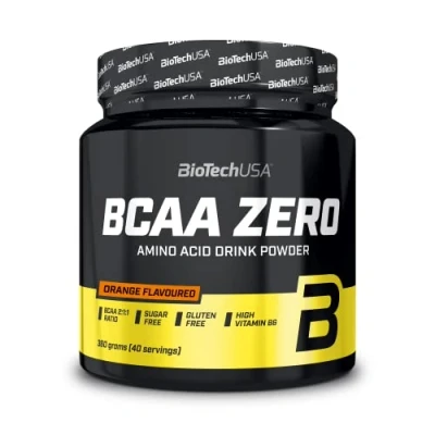 Imagen de BioTechUSA BCAA Zero Aminoácidos Esenciales en Polvo 6g con L Leucina Instantánea Vegano Sin Azúcar, Lactosa, Gluten, 360 g, Naranja