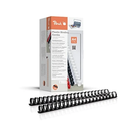 Imagen de Peach Canutillos de plástico A4 25 mm 240 hojas 50 unidades negro PB425 02