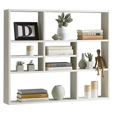 Imagen de FMD Möbel 269 001 Estante de Pared Madera, Blanco, 90 x 16 78,5 cm
