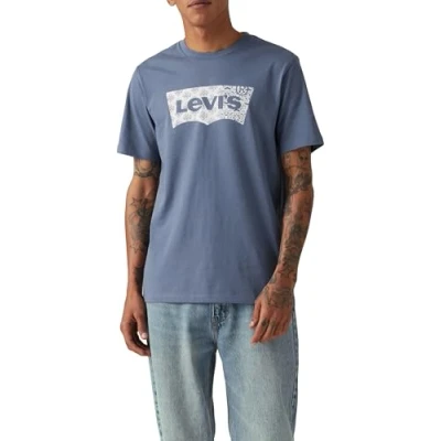 Imagen de Levi&#039;s Graphic Crewneck TEE Camiseta estampada, Hombre, Talla: XXL, Batwing fill vintage indigo